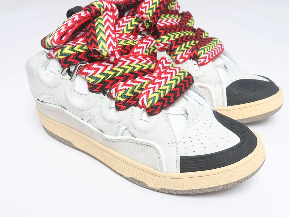 Lanvin Curb Leather and Glitter Sneakers ‘White’ REPS - Image 4