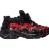 Runner Graffiti Sneaker in Red and black mesh and nylon