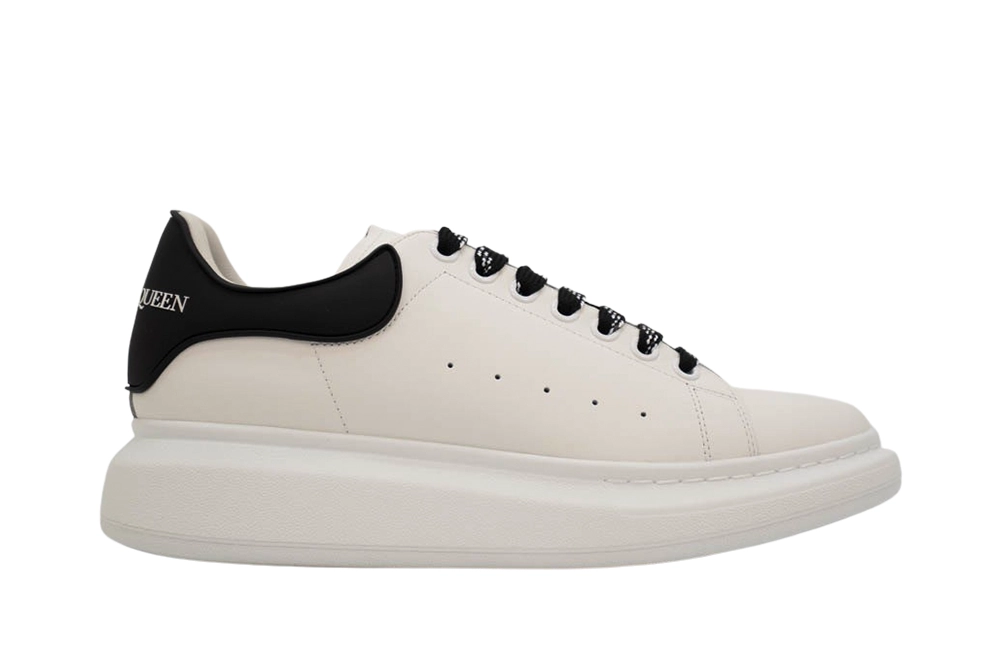 ALEXANDER MCQUEEN SHOW LEATHER PLATFORM TRAINERS -WHITE/BLK REPLICA