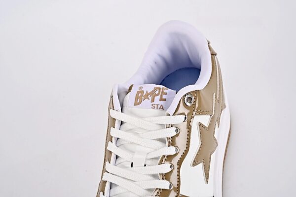 A Bathing Ape Bape Sta Patent Leather White Khaki (2023) - Image 6