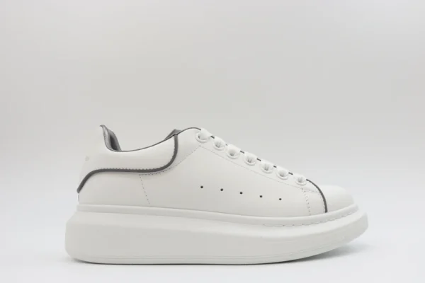 ALEXANDER MCQUEEN  LEATHER PLATFORM TRAINERS SNEAKERS GRAY-WHITE REPLICA - Image 5