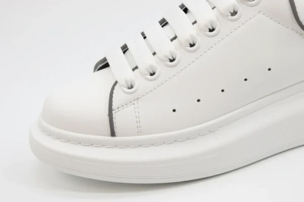 ALEXANDER MCQUEEN  LEATHER PLATFORM TRAINERS SNEAKERS GRAY-WHITE REPLICA - Image 7