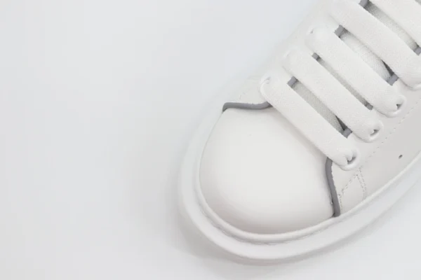 ALEXANDER MCQUEEN  LEATHER PLATFORM TRAINERS SNEAKERS GRAY-WHITE REPLICA - Image 8