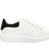 ALEXANDER MCQUEEN SUEDE-TRIMMED LEATHER EXAGGERATED-SOLE SNEAKERS-BLACK REPLICA