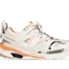Balenciaga Track Sneaker in White and Orange Mesh and Nylon Reps