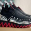 Christian Loubouti Sharkyloub SP Spikes Black and Silver