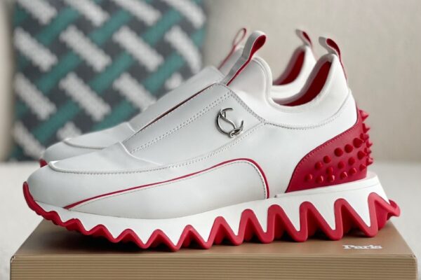 Christian Loubouti Sharkyloub SP Spikes White - Image 2