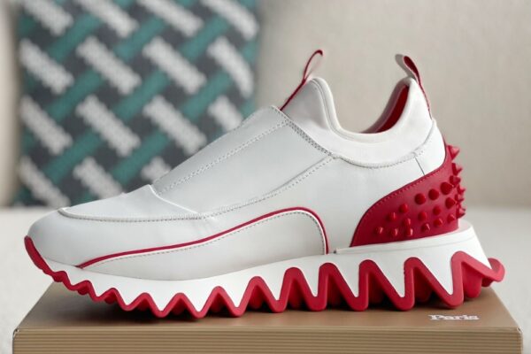 Christian Loubouti Sharkyloub SP Spikes White - Image 3