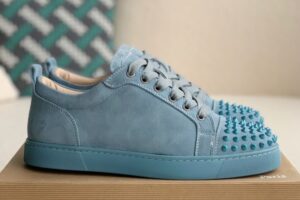 Christian Louboutin Louis Junior Spikes Orlato Flat Panorama Blue