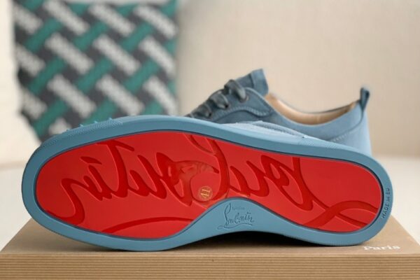 Christian Louboutin Louis Junior Spikes Orlato Flat Panorama Blue - Image 8