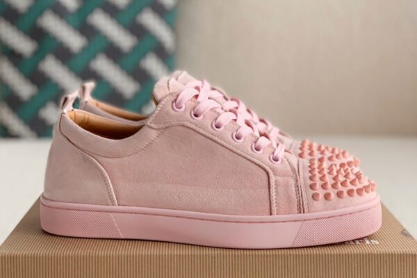 Christian Louboutin Louis Junior Spikes Suede Pink