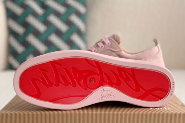 Christian Louboutin Louis Junior Spikes Suede Pink - Image 4