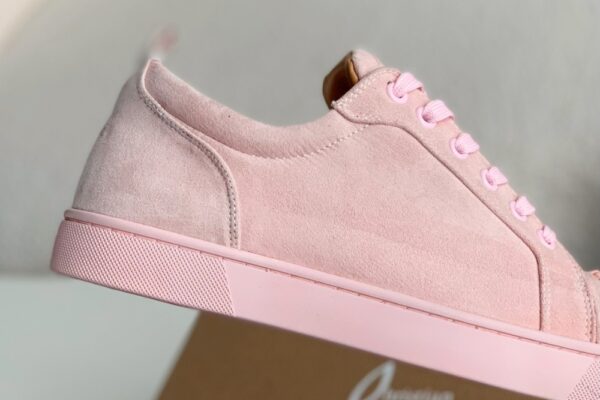 Christian Louboutin Louis Junior Spikes Suede Pink - Image 6