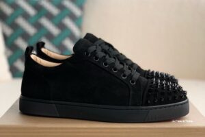 Christian Louboutin Vieira Spikes Black Suede