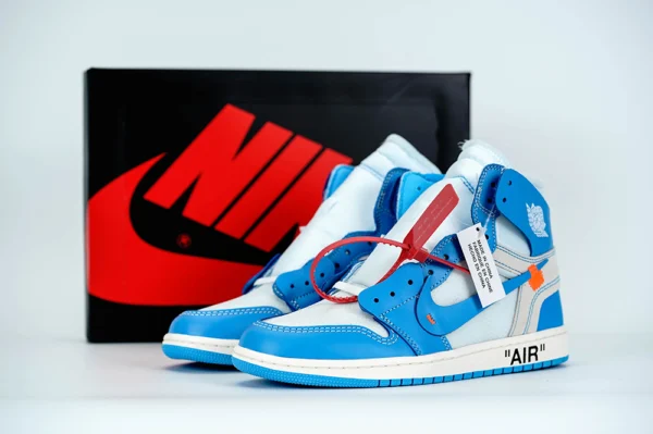 AIR JORDAN 1 OFF-WHITE BLUE “UNC” UNIVERSITY BLUE REPLICA - Image 3