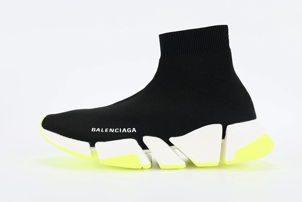 Balenciaga Speed 2LT BLACK/WHITE/FLUORESCENT GEEN - Image 3