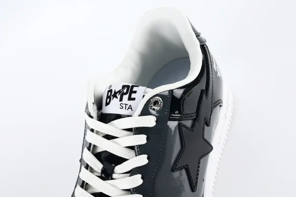 A Bathing Ape Bape Sta Black Leather Shoes - Image 4