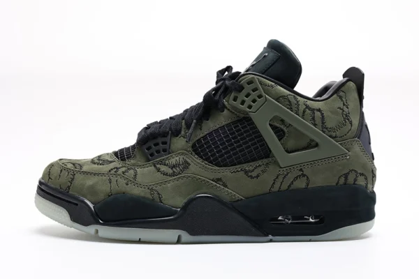 KAWS x Air Jordan 4 Retro Olive Black Reps (Custom Version) - Image 3