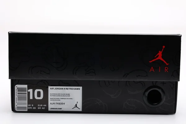 KAWS x Air Jordan 4 Retro Olive Black Reps (Custom Version) - Image 11