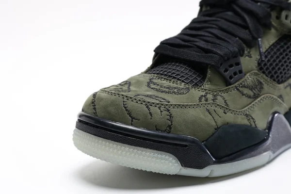 KAWS x Air Jordan 4 Retro Olive Black Reps (Custom Version) - Image 6