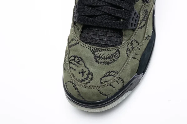 KAWS x Air Jordan 4 Retro Olive Black Reps (Custom Version) - Image 8