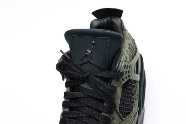 KAWS x Air Jordan 4 Retro Olive Black Reps (Custom Version) - Image 9