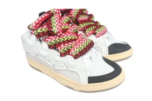 Lanvin Curb Leather and Glitter Sneakers ‘White’ REPS