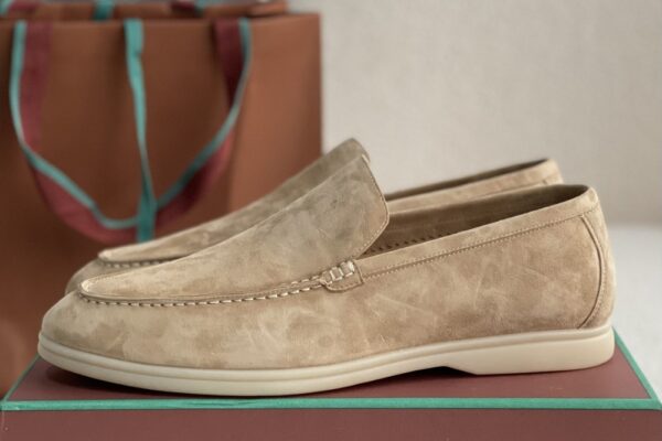 Loro Piana Summer Walk Loafers Suede - Beige - Image 2