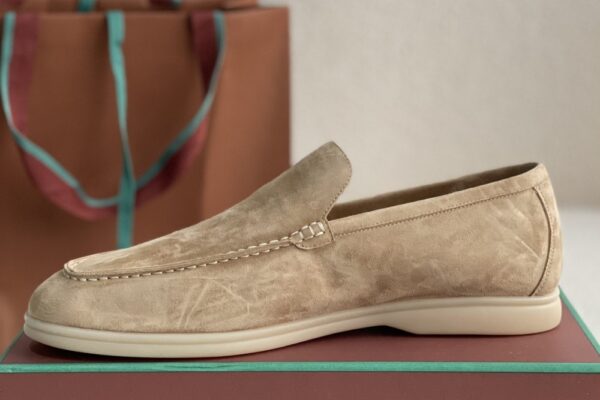 Loro Piana Summer Walk Loafers Suede - Beige - Image 4