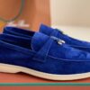 Loro Piana Summer Walk Loafers Suede - Blue