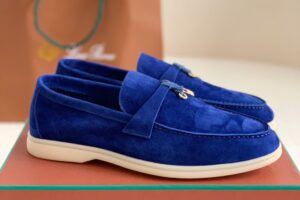 Loro Piana Summer Walk Loafers Suede - Blue
