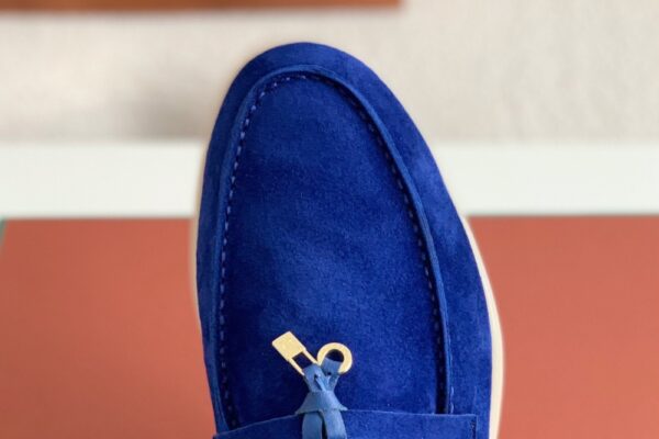 Loro Piana Summer Walk Loafers Suede - Blue - Image 6