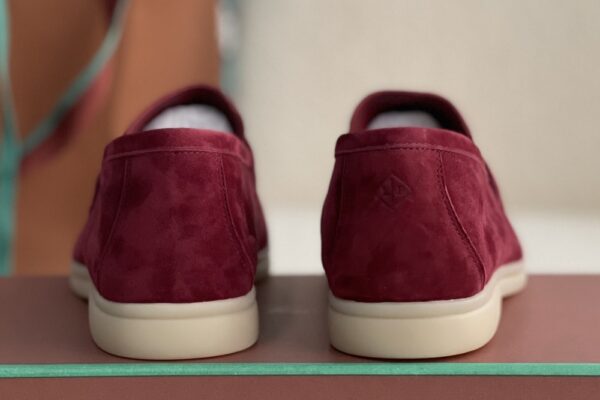 Loro Piana Summer Walk Loafers Suede - Burgundy - Image 3