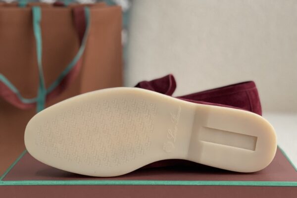 Loro Piana Summer Walk Loafers Suede - Burgundy - Image 5