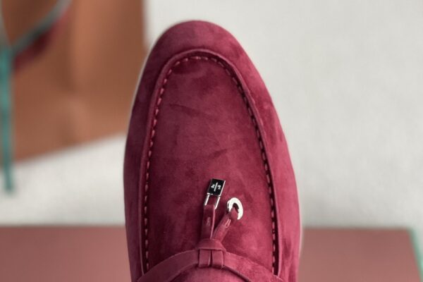Loro Piana Summer Walk Loafers Suede - Burgundy - Image 7
