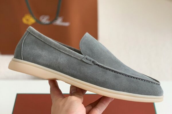 Loro Piana Summer Walk Loafers Suede - Gray - Image 2