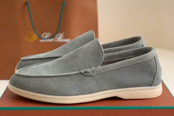 Loro Piana Summer Walk Loafers Suede - Gray - Image 7