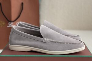 Loro Piana Summer Walk Loafers Suede - Light Gray
