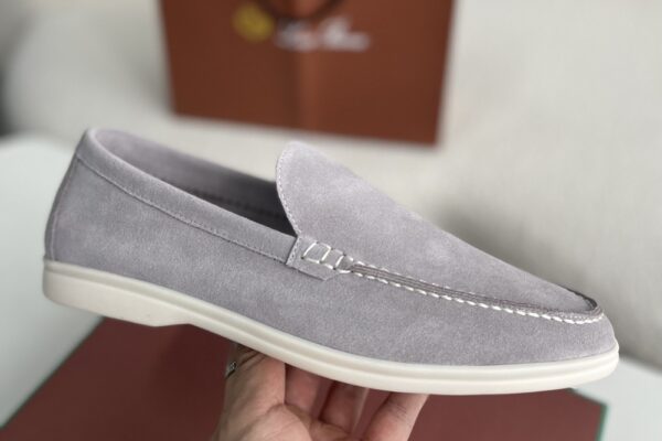Loro Piana Summer Walk Loafers Suede - Light Gray - Image 4