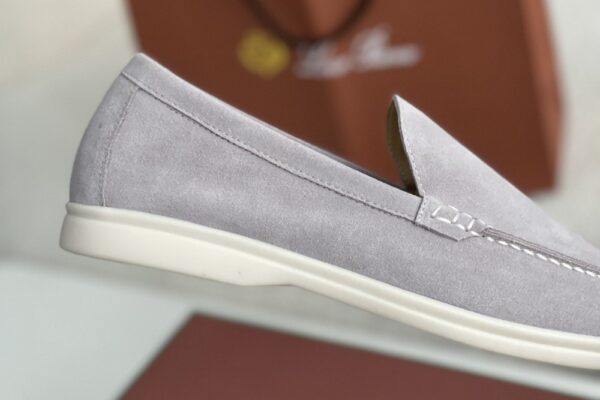 Loro Piana Summer Walk Loafers Suede - Light Gray - Image 5