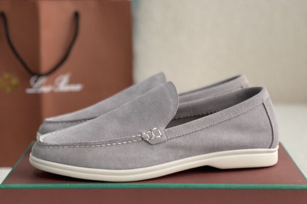 Loro Piana Summer Walk Loafers Suede - Light Gray - Image 7