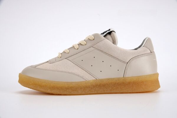 Maison Martin Margiela 6 Court Sneaker in Beige Leather - Image 6