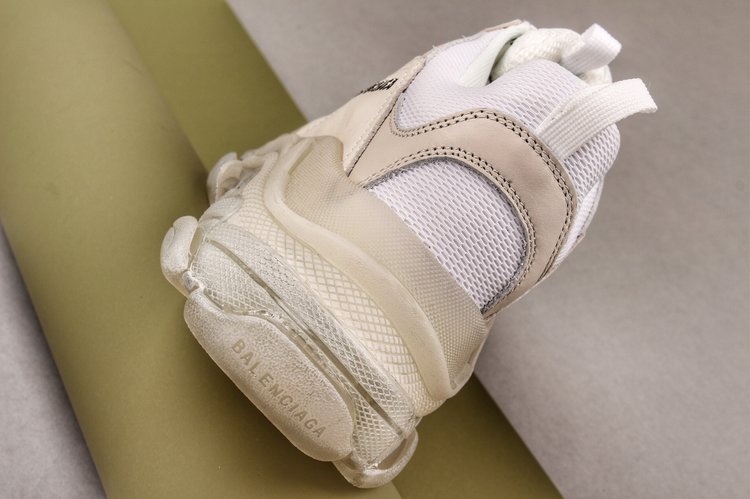 Men’s Triple S Mesh & Leather Sneakers White Replica - Image 4