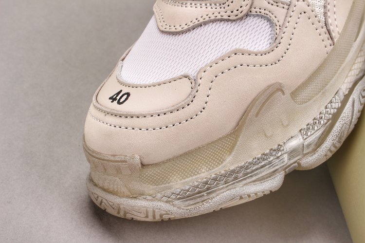 Men’s Triple S Mesh & Leather Sneakers White Replica - Image 3