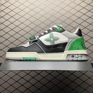 LOUIS VUITTON Trainer Low Top Board Shoes Black White Green