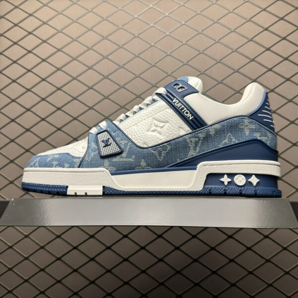 LOUIS VUITTON Trainer Low Top Board Shoes Blue White