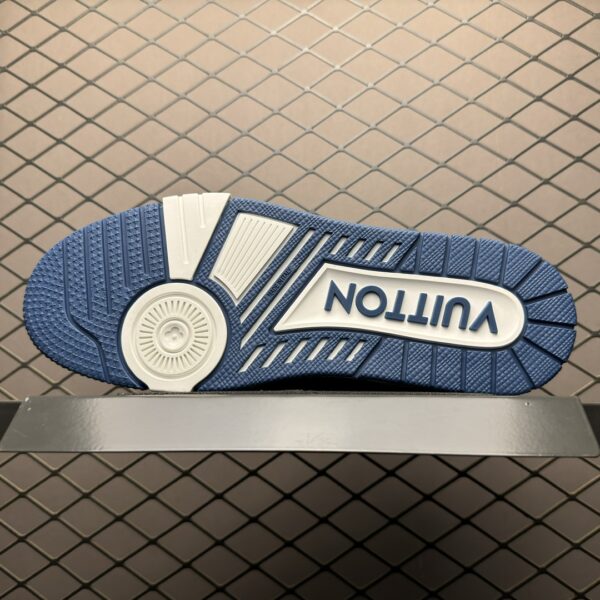LOUIS VUITTON Trainer Low Top Board Shoes Blue White - Image 5