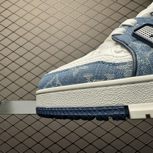 LOUIS VUITTON Trainer Low Top Board Shoes Blue White - Image 8