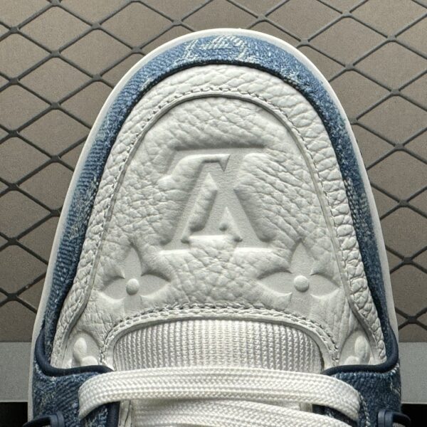LOUIS VUITTON Trainer Low Top Board Shoes Blue White - Image 6