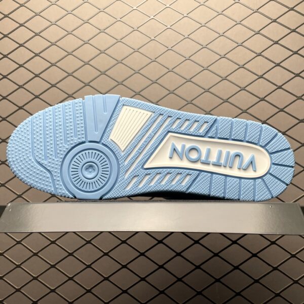 LOUIS VUITTON Trainer Low Top Board Shoes Blue White - Image 4